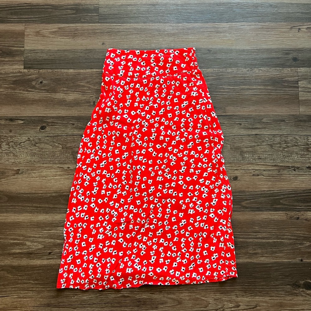 Billabong Bright Red Midi Skirt